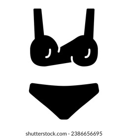Swimsuit solid icon, Sea cruise concept, woman swimwear sign on white background, bikini icon in glyph style for mobile concept and web design. Vector graphics