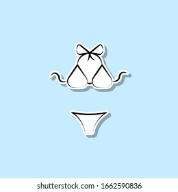 Icono de pegatina de traje de baño. Línea delgada simple, contorno vectorial de iconos de viaje para ui y ux, sitio web o aplicación móvil