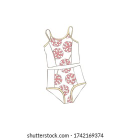 Swimsuit. Summer fashion clothes. Candy. Lollipop. Isolated vector object on a white background.