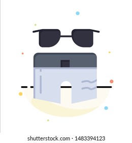 Swimsuit, Summer, Swim, Beach, Trouser Abstract Flat Color Icon Template