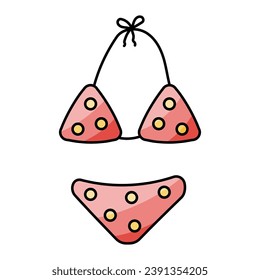 swimsuit summer vacation separate open circle peas sea pool hot icon element vector illustration