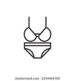 Swimsuit thin liner icon vector.