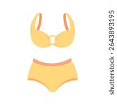 swimsuit. Vector cute illustration of swimsuit on white background in flat style. Vector illustration on the theme of rest and travel
