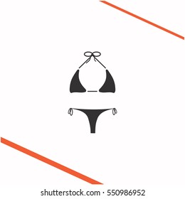 Swimsuit vector grey icon on white background. Swimsuit symbol stock   illustration. Business picture.