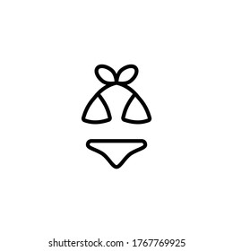 Swimsuit vector icon in black line style icon, style isolated on white background