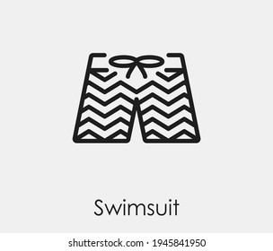 Swimsuit-Vektorsymbol.  Bearbeitbarer Strich. Lineares Logo für Webdesign und mobile Apps. Symbolillustration. Pixel-Vektorgrafiken - Vektorgrafik