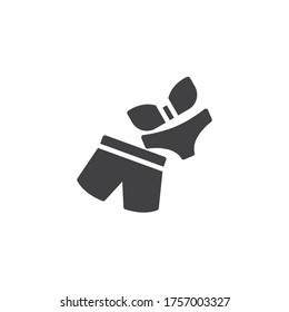 Swimsuit vector icon. filled flat sign for mobile concept and web design. Beach shorts and bikini glyph icon. Symbol, logo illustration. Vector graphics