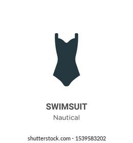 Swimsuit vector icon on white background. Flat vector swimsuit icon symbol sign from modern nautical collection for mobile concept and web apps design.