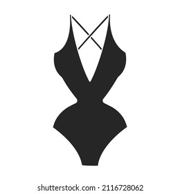 Icono vector de traje de baño.Icono vector negro aislado en traje de baño de fondo blanco.