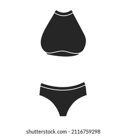 Icono vector de traje de baño.Icono vector negro aislado en traje de baño de fondo blanco.