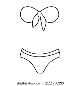Swimsuit vector icon.Outline vector icon isolated on white background swimsuit.