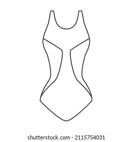 Icono de vector de traje de baño.Icono de vector de contorno aislado en traje de baño de fondo blanco.
