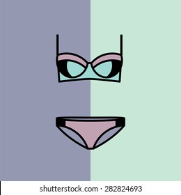 Swimsuit. Vector illustration. 