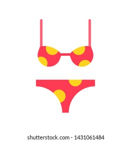 Swimsuit vector, Summer Holiday related flat style icon