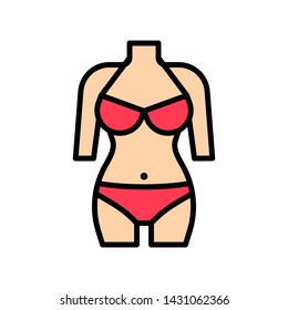 Swimsuit vector, Summer Holiday related filled icon editable outline