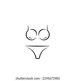Swimsuits or Bikini Icon isolated on white background. Two piece bikini panties bikini bra swimsuit flat icon for apps and websites. bikini icon vector from travel concept