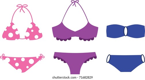 Swimsuits on a white background