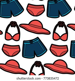 swimsuits short bikini and hat vacation beach fashion