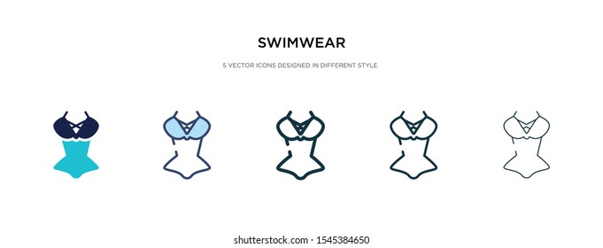swimwear icon in different style vector illustration. two colored and black swimwear vector icons designed in filled, outline, line and stroke style can be used for web, mobile, ui