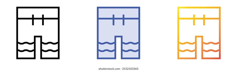 swimwear icon. Linear, Blue Fill and Gradient Style Design Isolated On White Background