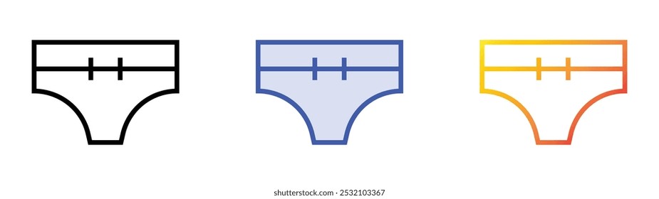 swimwear icon. Linear, Blue Fill and Gradient Style Design Isolated On White Background