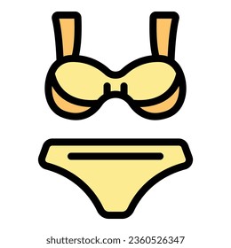 Swimwear icon outline vector. Water ski. Surfer boat color flat