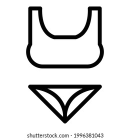 Swimwear icon. Outline Swimwear vector icon for web design isolated on white background