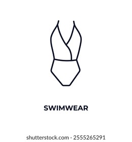 swimwear outline icon. Linear vector from fashion concept. Thin line swimwear icon isolated on white background