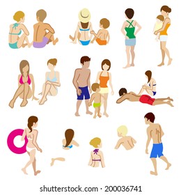 Swimwear people sets,Isolated