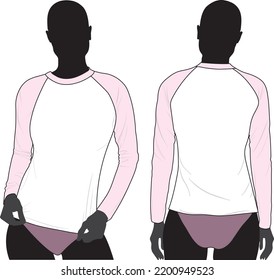 Swimwear Rash guard wetsuit fashion design flat model sketch