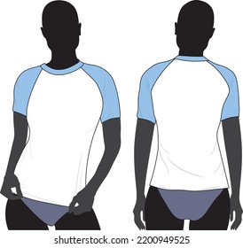 Swimwear Rash guard wetsuit fashion design flat model sketch