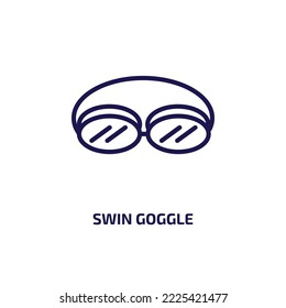 swin goggle icon from nautical collection. Thin linear swin goggle, pool, marine outline icon isolated on white background. Line vector swin goggle sign, symbol for web and mobile