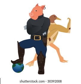 Swine and bird flu conquer the world