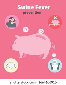 Swine Fever And Prevention Of Epidemics , Pig Icon, Mask Icon Vector