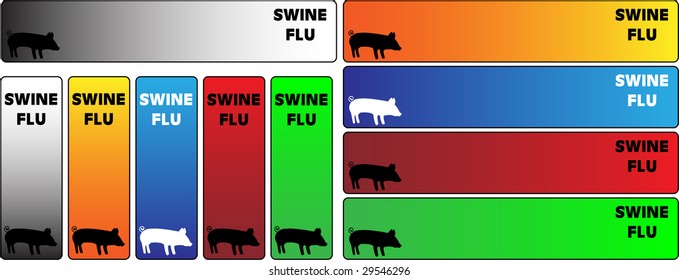 Swine Flu Banners 5 colors horizontal and vertical orientation