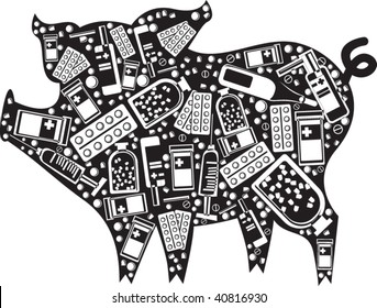 Swine flu concept