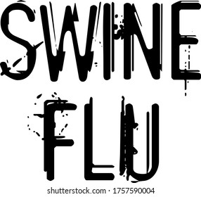 SWINE FLU stamp on white. Stamps and labels series.