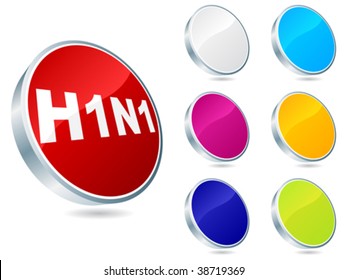 Swine Flu Virus Buttons