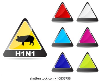Swine flu virus buttons