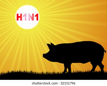 Swine Flu Virus Vector Illustration