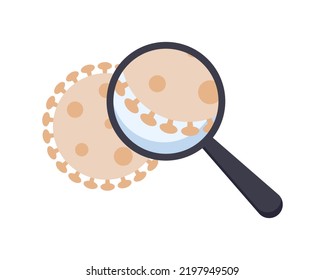 Swine Influenza And Magnifying Glass. Microbiology Concept.