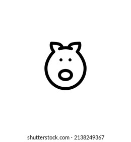 swine pork pig Outline Icon, Logo, and illustration Vector