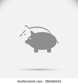 SWINE silhouette and outline vector icon