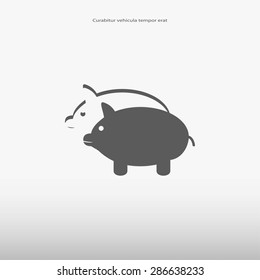 SWINE silhouette and outline vector icon