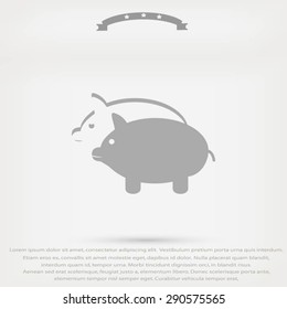 SWINE silhouette and outline vector icon