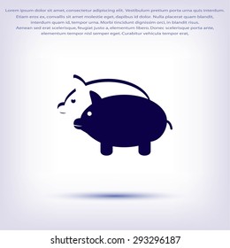 SWINE silhouette and outline vector icon