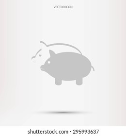 SWINE silhouette and outline vector icon