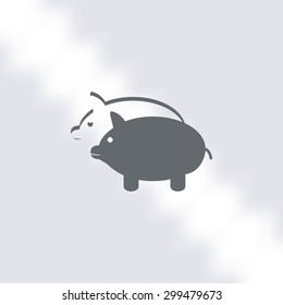 SWINE silhouette and outline vector icon