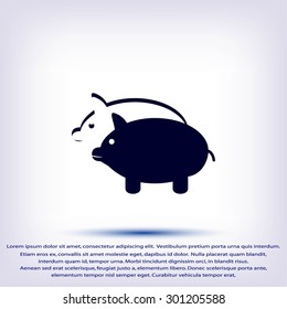 SWINE silhouette and outline vector icon