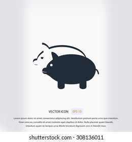 SWINE silhouette and outline vector icon